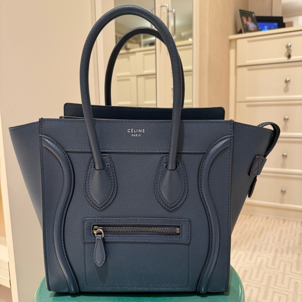 Celine - Micro Luggage Handbag in Baby Drummed Calfskin - Picture 2 of 16